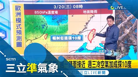 冷氣團下週襲 週一鋒面接近 週三冷空氣加成探10度 明晚雲量漸減 週末 逐日升溫 白天舒適微熱早晚涼｜氣象老大 吳德榮｜【三立準氣象】20240315｜三立新聞台 Youtube