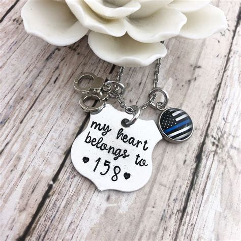 Police Badge Police Wife Thin Blue Line My Heart Belongs To Etsy