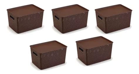 Kit Rattan C Caixas Organizadoras Plasnorthon Litros