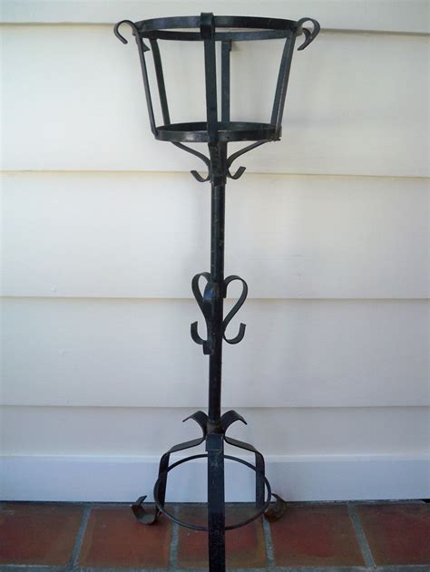 Vintage Black Wrought Iron Plant Stand Etsy