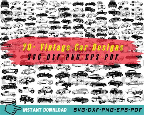 70 Vintage Car Svg Bundle For Cricut Silhouette Classic Car Etsy