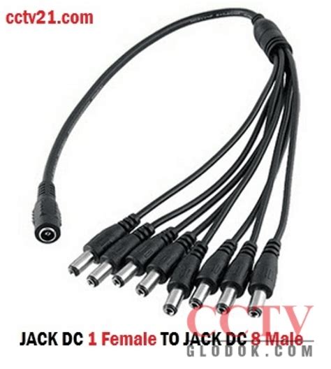 Jack Konektor Kabel Dc 1 Female Jack To Dc Kabel Cabang 8 Male Cctv21