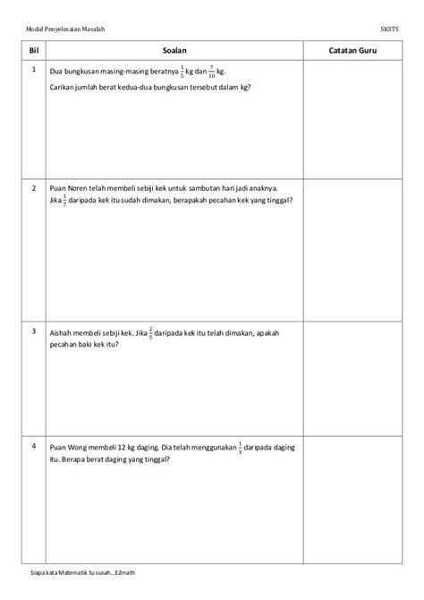 Soalan Penyelesaian Masalah Operasi Bergabung Matematik Tahun 5 Home Dac Winder Folks