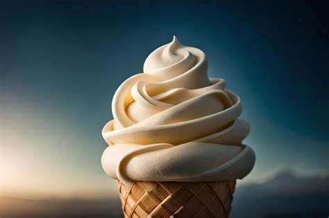 Premium Photo Melting Ice Cream In Cone