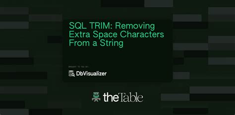 Sql Trim Removing Extra Space Characters From A String