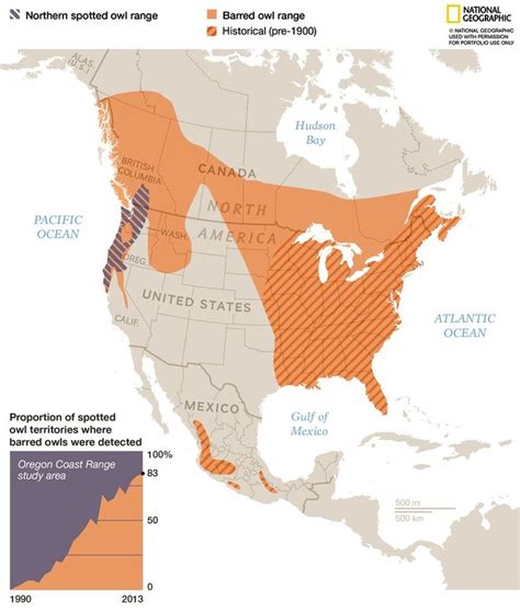 Map Showing The Range Of Owls In North America 2014 Owl Northern