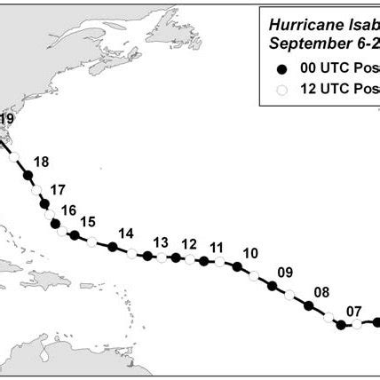 Best track of Hurricane Isabel. (Courtesy of the NOAA National... | Download Scientific Diagram