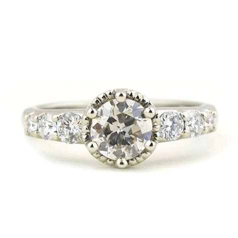 Mine Cut Diamond Engagement Ring Abby Sparks Jewelry