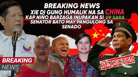 HETO NA MARCOS JR XIE GUNG HUMALIK NA SA CHINA KAP NIÑO MAY BANAT