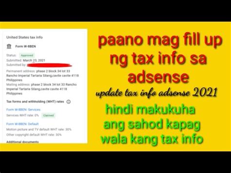 Tax Update2021 Paano Mag Fill Up Ng Tax Form YouTube