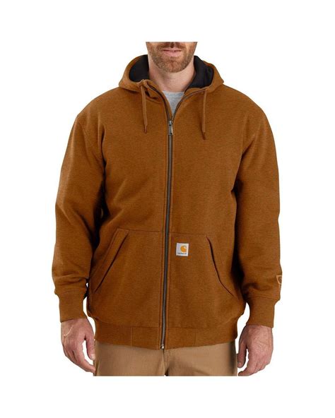 Carhartt Mens Rain Defender Loose Fit Midweight Thermal Lined Full Zip