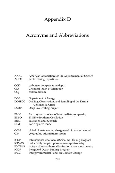 Appendix D Acronyms And Abbreviations Understanding Earth S Deep