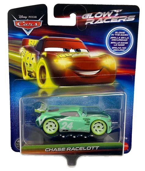 DISNEY PIXAR CARS GLOW RACERS Chase Racelott GLOWS IN THE DARK