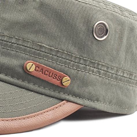 Cacuss Mens Cotton Army Cap Cadet Hat Military Flat Top Adjustable