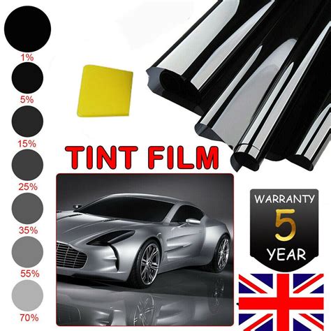 Car Window Tint Film Kit Tinting Super Dark Black Limo 1 5 15 35