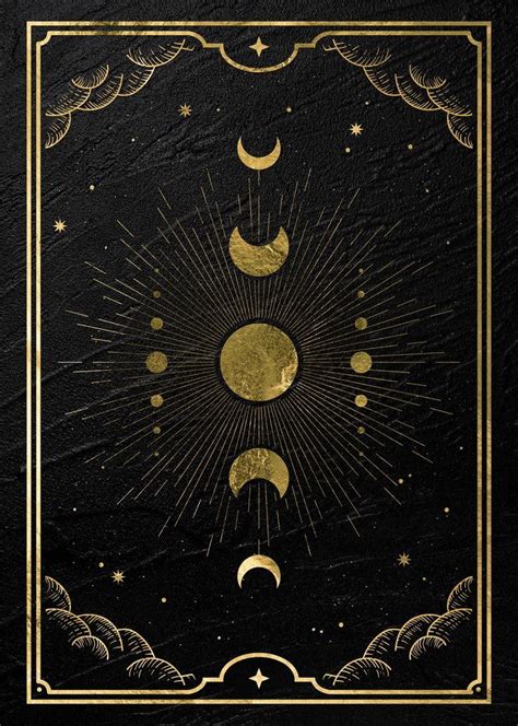 Gold Mystical Tarot Poster Picture Metal Print Paint By Moon