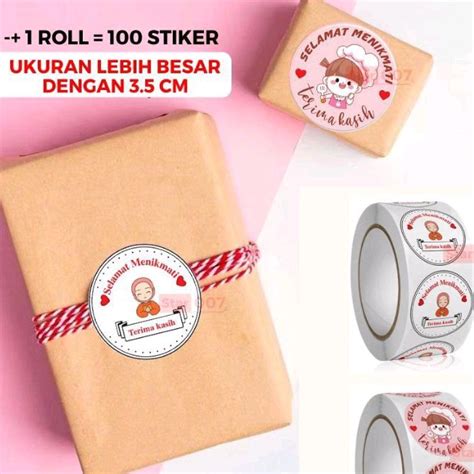 Jual Sticker Label Makanan Terima Kasih Stiker Selamat Menikmati Pcs