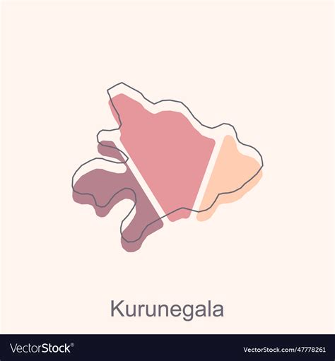 Map of kurunegala colorful design world Royalty Free Vector