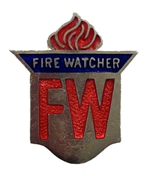 Sally Bosleys Badge Shop | WW2 Fire Watcher home front pin badge