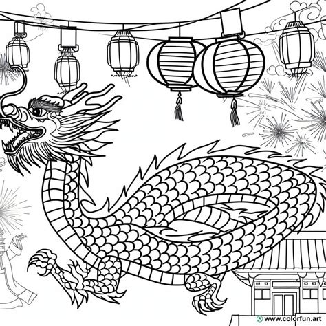 Coloriage Traditionnel Du Nouvel An Chinois T L Charger Ou Imprimer