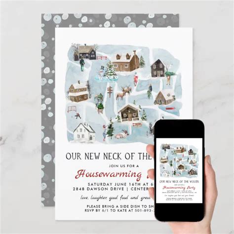 Our New Neck Of The Woods Housewarming Party Invitation Zazzle