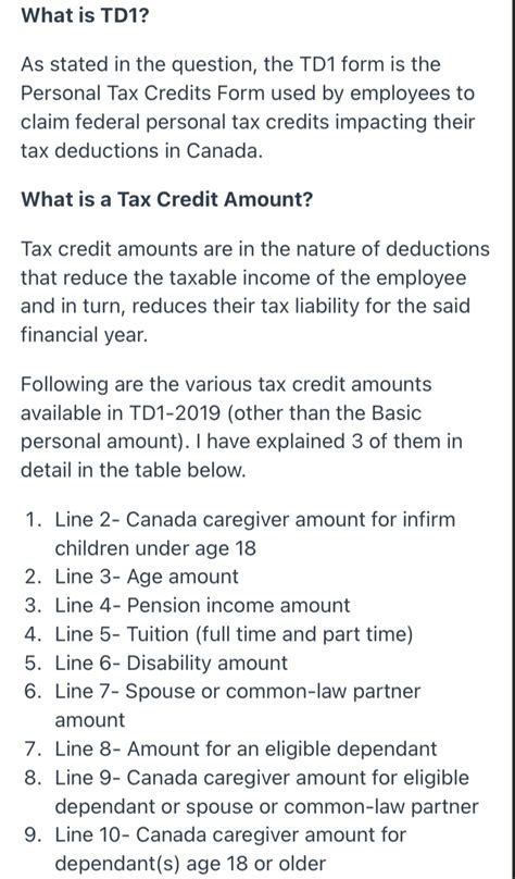 [Solved] The TD1 form is used by employees to claim federal personal tax... | Course Hero