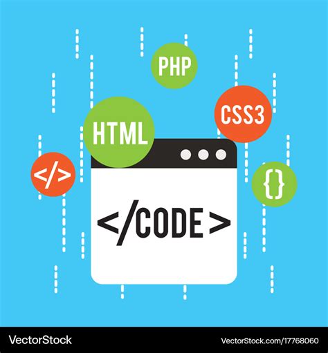 Web Development Code Html Css Php Royalty Free Vector Image