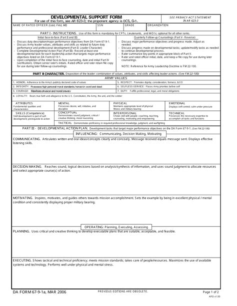 New Army Oer Fillable Form Printable Forms Free Online