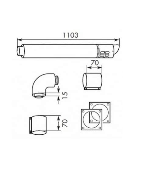 Vaillant poziome wyprowadzenie przez dach ø 60 100 mm pp 0020219516