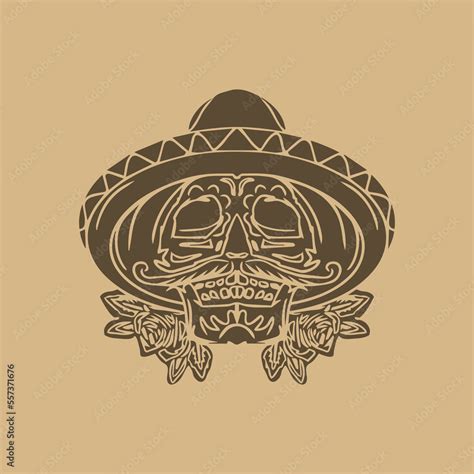 Vintage Artwork Hand Drawing Skull Stock Vector | Adobe Stock