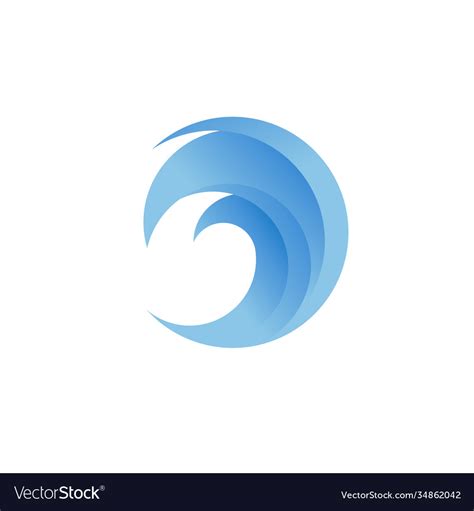 Blue wave logo Royalty Free Vector Image - VectorStock