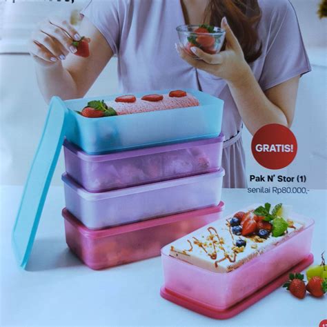 Tupperware Pak N Stor Set Kapasitas Liter Tempat Penyimpanan