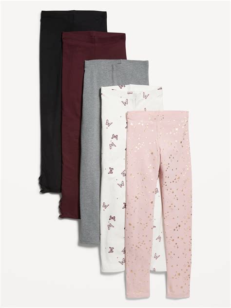 Built In Tough Full Length Leggings 5 Pack For Girls Old Navy