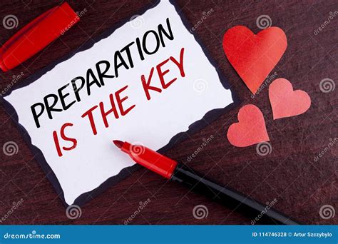 Conceptual Hand Writing Showing Preparation Is The Key Business Photo