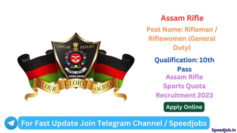 Assam Rifle Recruitment 2023 Assam Rifle Sports Quota Online Form 2023