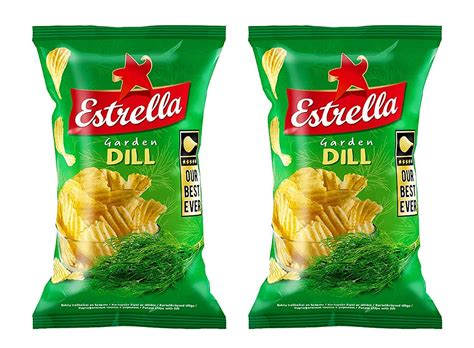 Купить Чипсы 2 x ESTRELLA Garden Dill Flavor Potato Chips Snacks Crisps ...