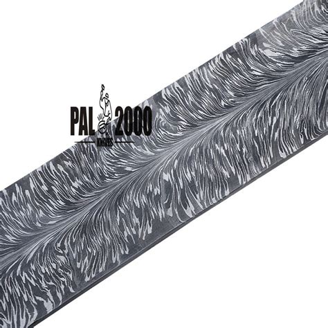 Feather Pattern - Damascus Steel Billet - 12"x2"x5mm 8706 - Pal2000Knives