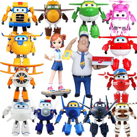 15CM Super Wings Big size Planes Transformation robot Action Figures ...