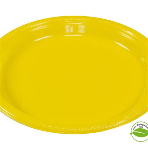 Plato Biodegradable Cm X Un Amarillo Casa Fessta