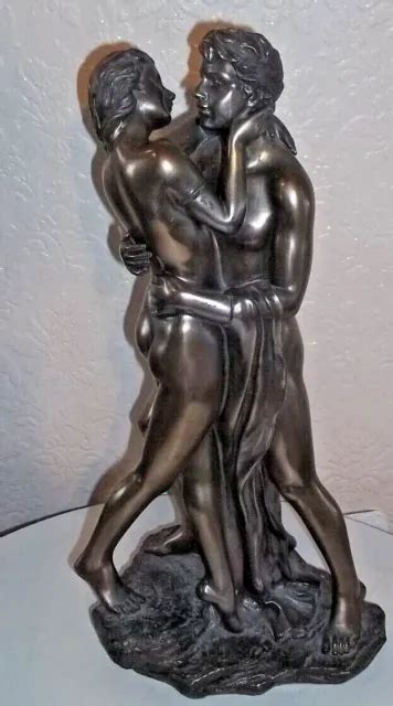 ART DECO NAKED Couple Stunning Cold Cast Bronze Figurine 54 99