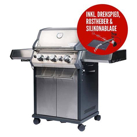 Santos Gasgrill S 318 Edelstahl 3 Hauptbrenner 800 °c Grillzone