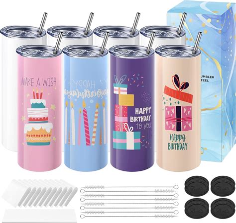 Hiipoo Pack Sublimation Tumblers Bulk Oz Straight Skinny With