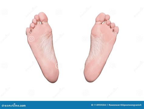 Left And Right Foot Soles Female Feet Medical Concept Stock Photo