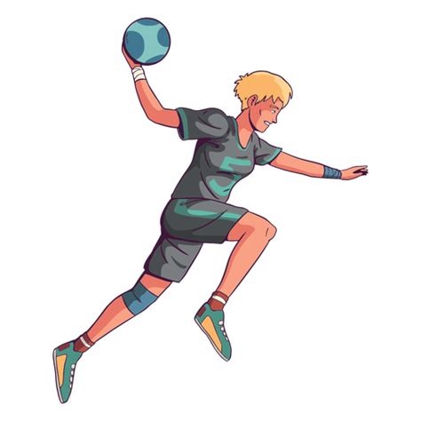 Jumping Handball Player Man PNG SVG Design For T Shirts