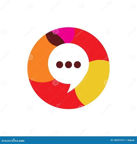 Circle Chat Creative Full Color Logo Design Stock Vector Illustration