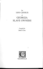 The 1850 Census of Georgia Slave Owners : Jack F. Cox : Free Download, Borrow, and Streaming ...