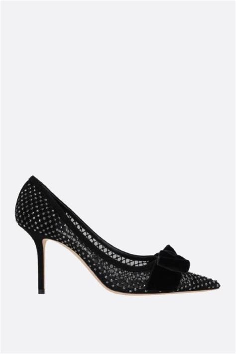 Love Crystal Embellished Mesh Pumps Jimmy Choo