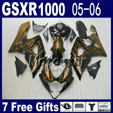 Fairing Kit For SUZUKI GSXR 1000 K5 GSX R1000 Flat Black With Yellow