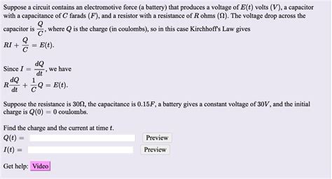 Solved Suppose A Circuit Contains An Electromotive Force A