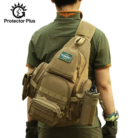 Men Tactical Sling Bag 14 Inch Laptop Chest Bags Waterproof Molle